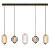 Telbix Lighting Indoor Pendants Torso Bar LED Pendant Lamp 5Lt 28w in Black or Brass Lights-For-You